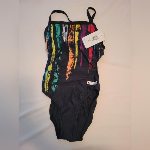 Arena team swimsuit/ Painted Stripes Challenge Back - Picture 2 of 4